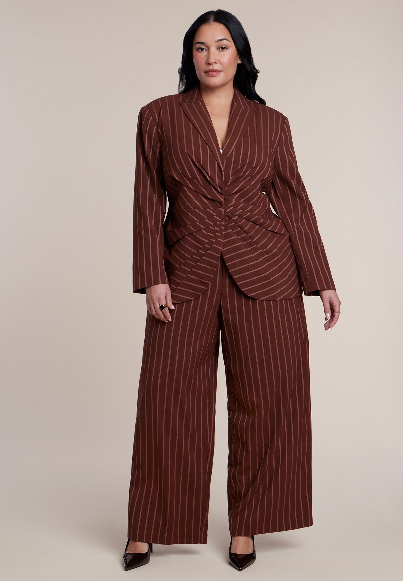 Wide Leg Pinstripe Trouser image number 0