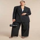 Oversized Pinstripe Blazer image number null