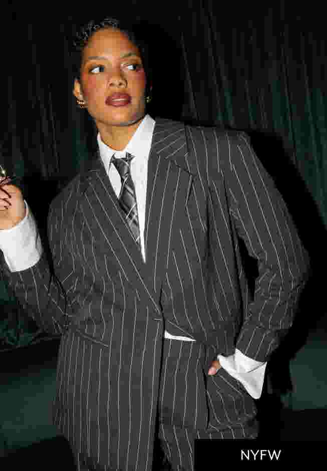 Oversized Pinstripe Blazer image number 0