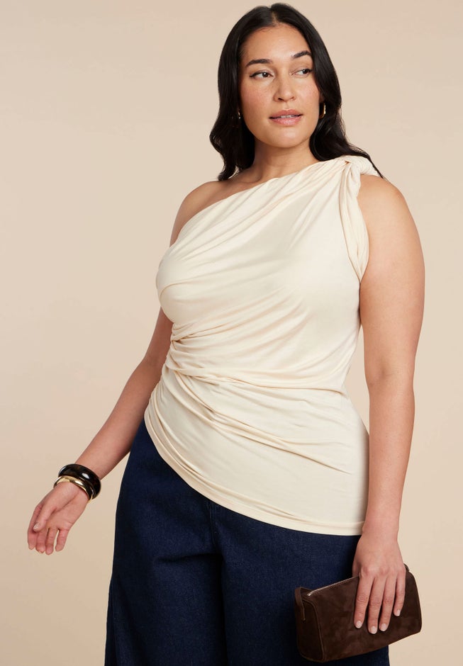 Sheer Twist Drape Top image number 1