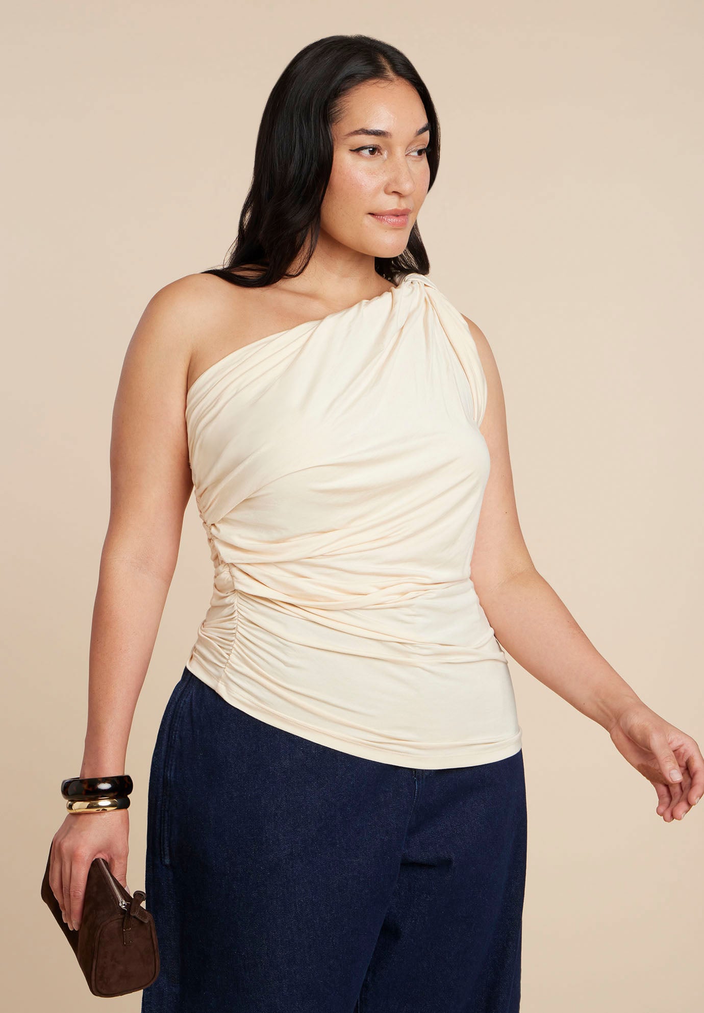 Sheer Twist Drape Top image number 4