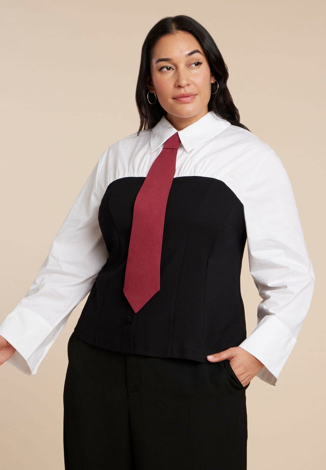 Bustier Button Up Twofer image number 4