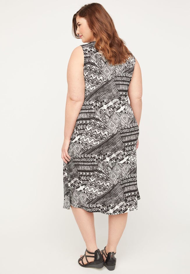 Moonlight Medallion Twist Fit & Flare Dress image number 1