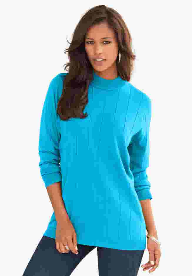 Fine Gauge Drop Needle Mockneck Sweater image number 0