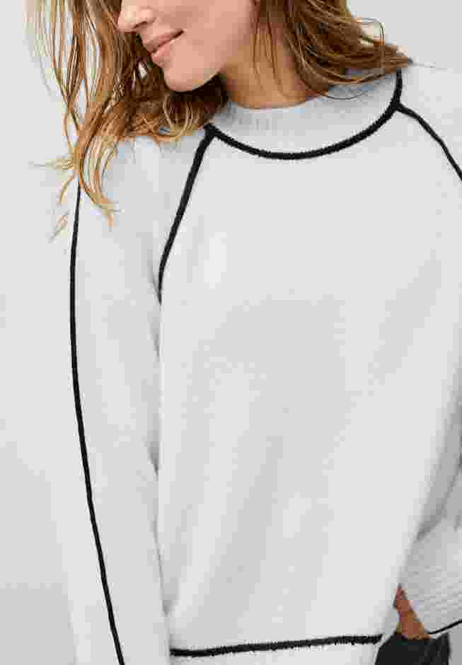 Tipped Mock Neck Pullover image number 2