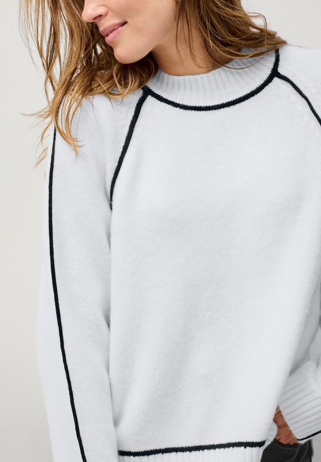 Tipped Mock Neck Pullover image number 2