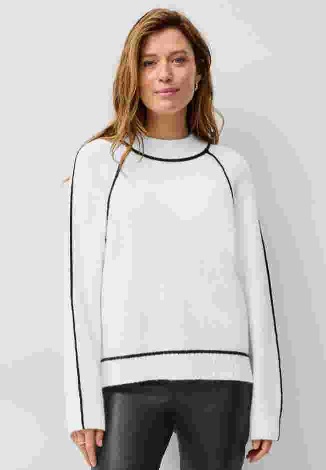 Tipped Mock Neck Pullover image number 0