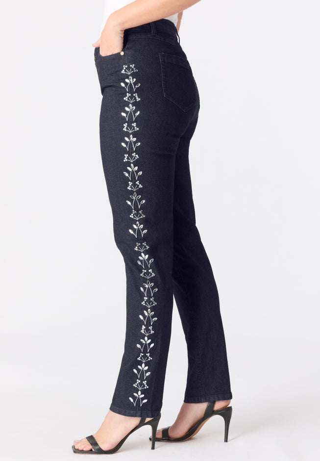 Plus Size Embellished Straight-Leg Jean image number 2