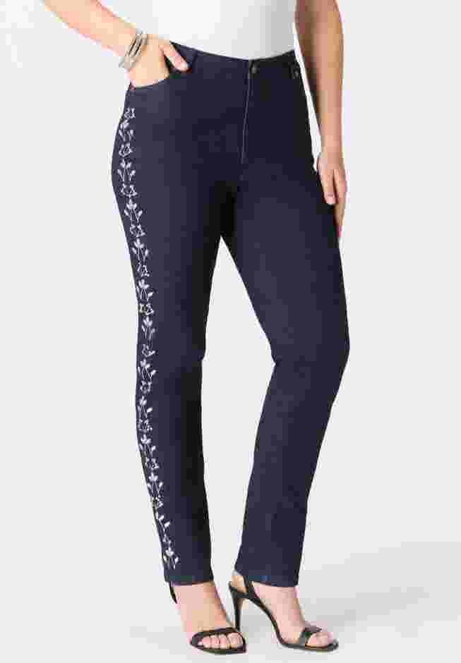 Embellished Straight-Leg Jean image number 0