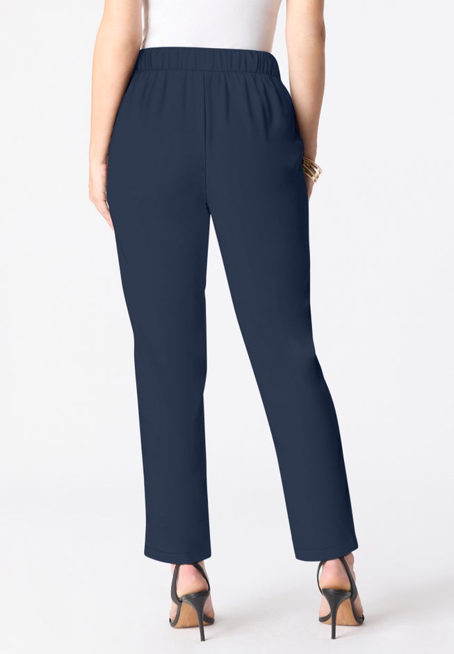 Plus Size Bi-Stretch Straight Leg Pull On Ankle Pant image number 1