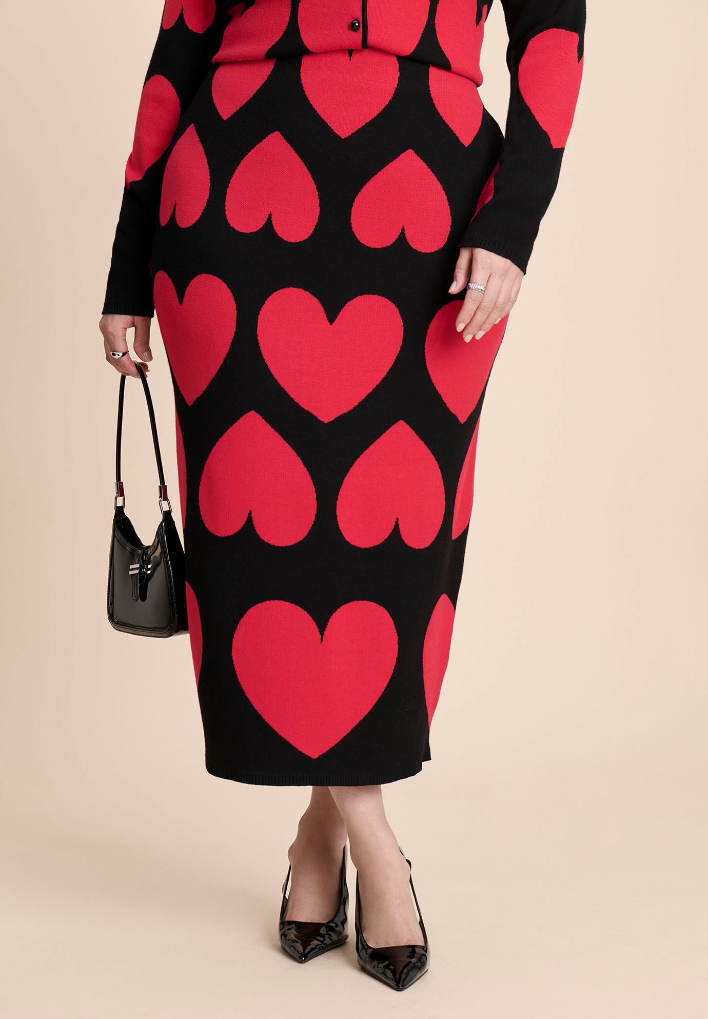 Floral Intarsia Sweater Skirt image number 1