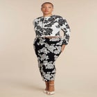 Floral Intarsia Sweater Skirt image number null