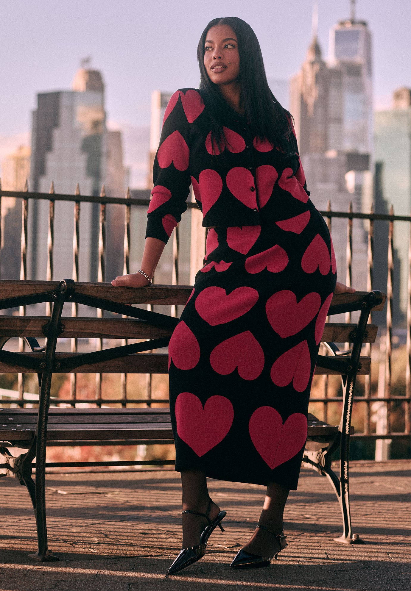 Floral Intarsia Sweater Skirt image number 0