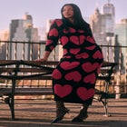 Floral Intarsia Sweater Skirt image number null