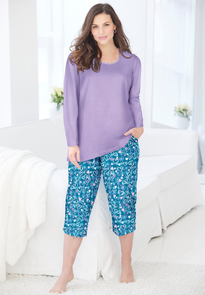 Satin Trim Sleep Tee image number 3