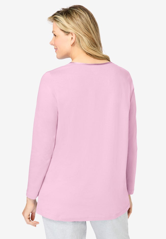 Satin Trim Sleep Tee image number 1