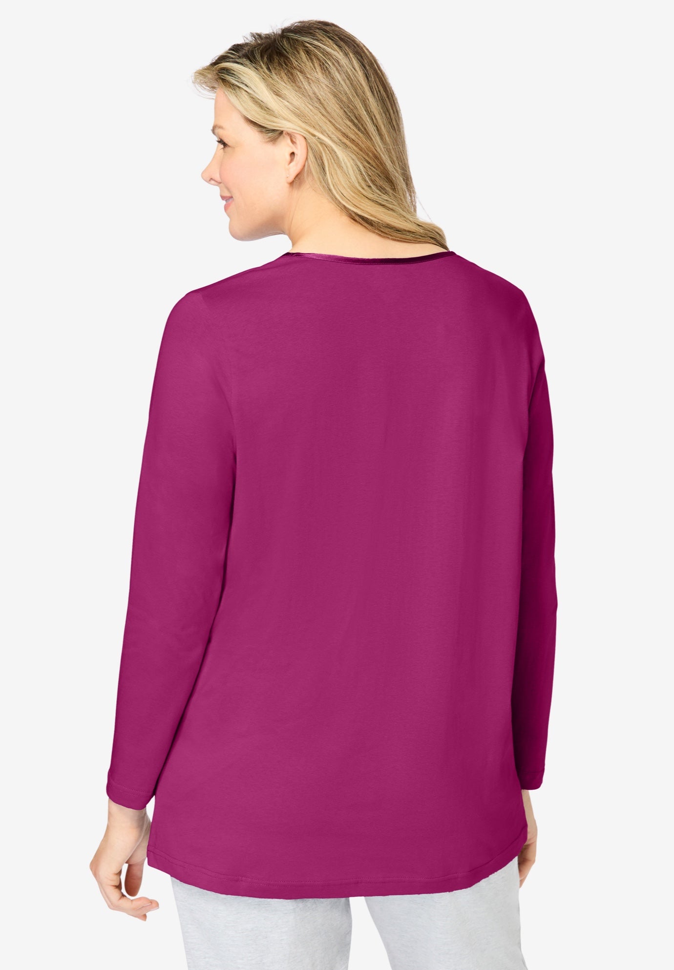 Satin Trim Sleep Tee image number 1