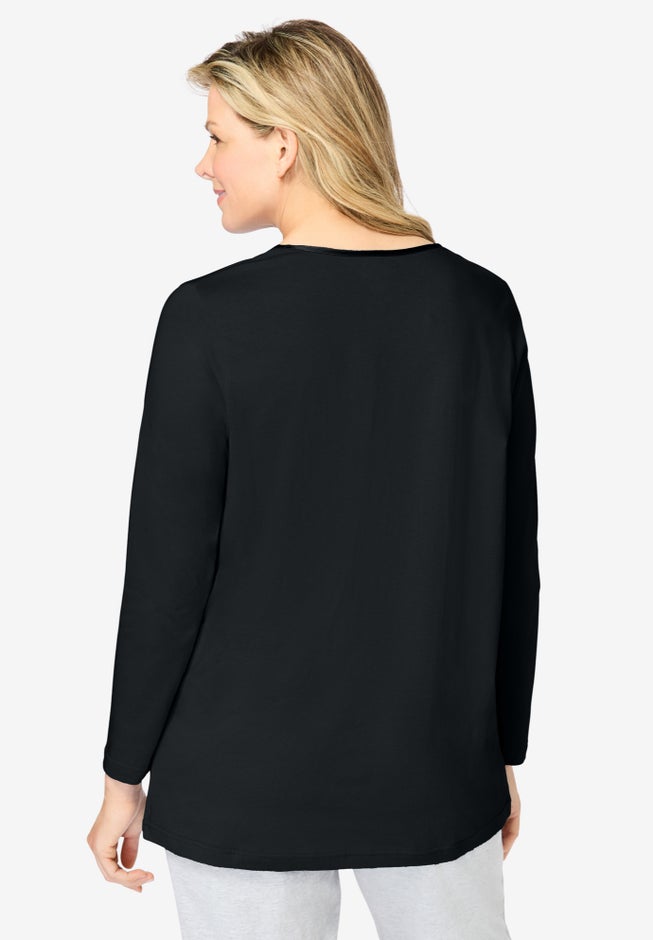 Satin Trim Sleep Tee image number 1