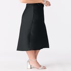 Plus Size Stretch Satin Midi Skirt image number null