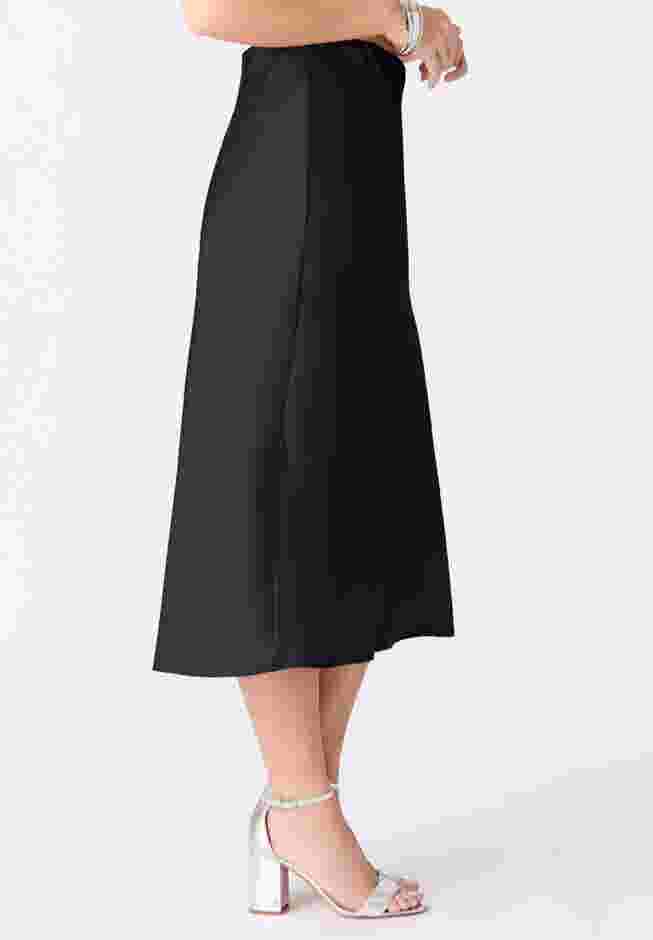 Plus Size Stretch Satin Midi Skirt image number 2