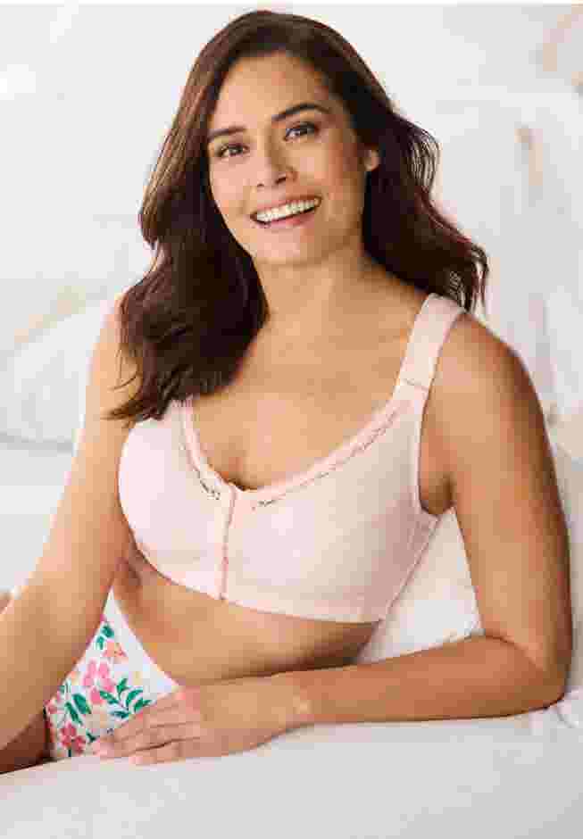Front-Close Cotton Wireless Posture Bra image number 4