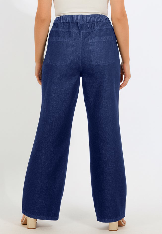 Plus Size Easy-Wear Wide Leg Jean image number 1