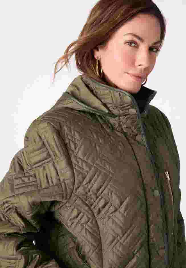 Leather Trimmed Nylon Jacket image number 2