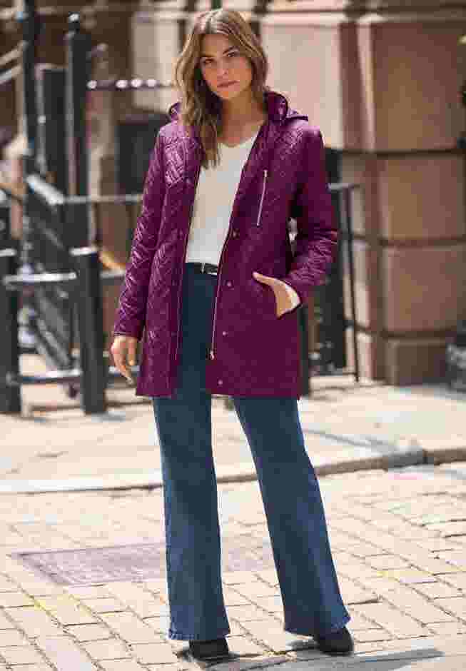 Leather Trimmed Nylon Jacket image number 0