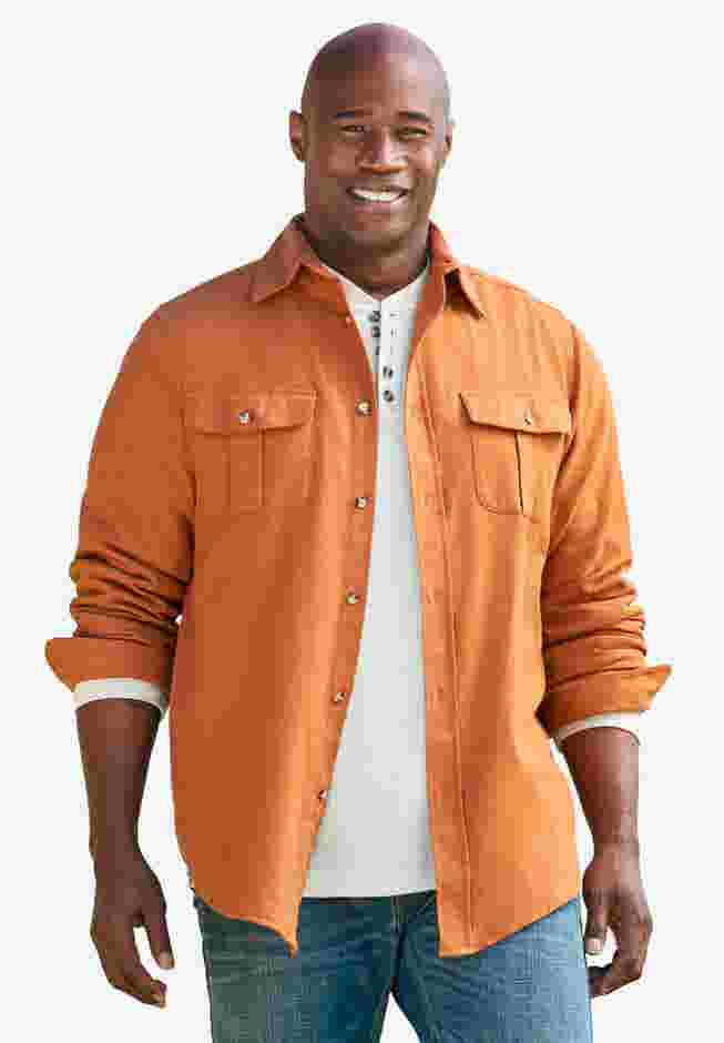 Signature Solid Flannel Shirt image number 1
