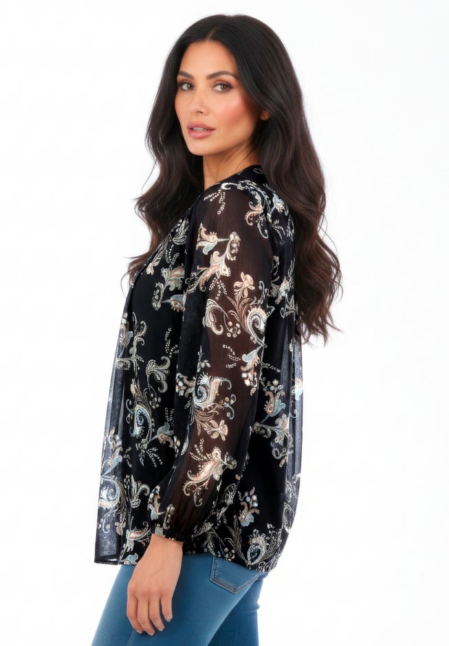 Swing Chiffon Pleated Blouse image number 1