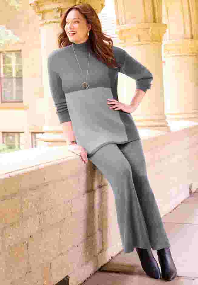Mock Neck Colorblock Sweater image number 0