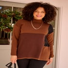 Mock Neck Colorblock Sweater image number 0