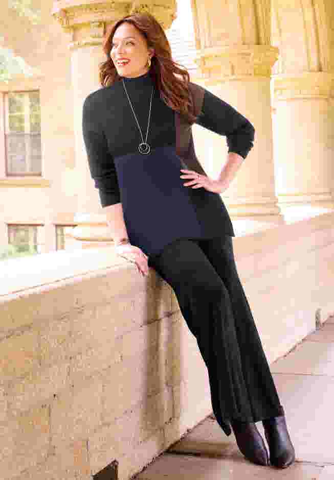 Mock Neck Colorblock Sweater image number 0