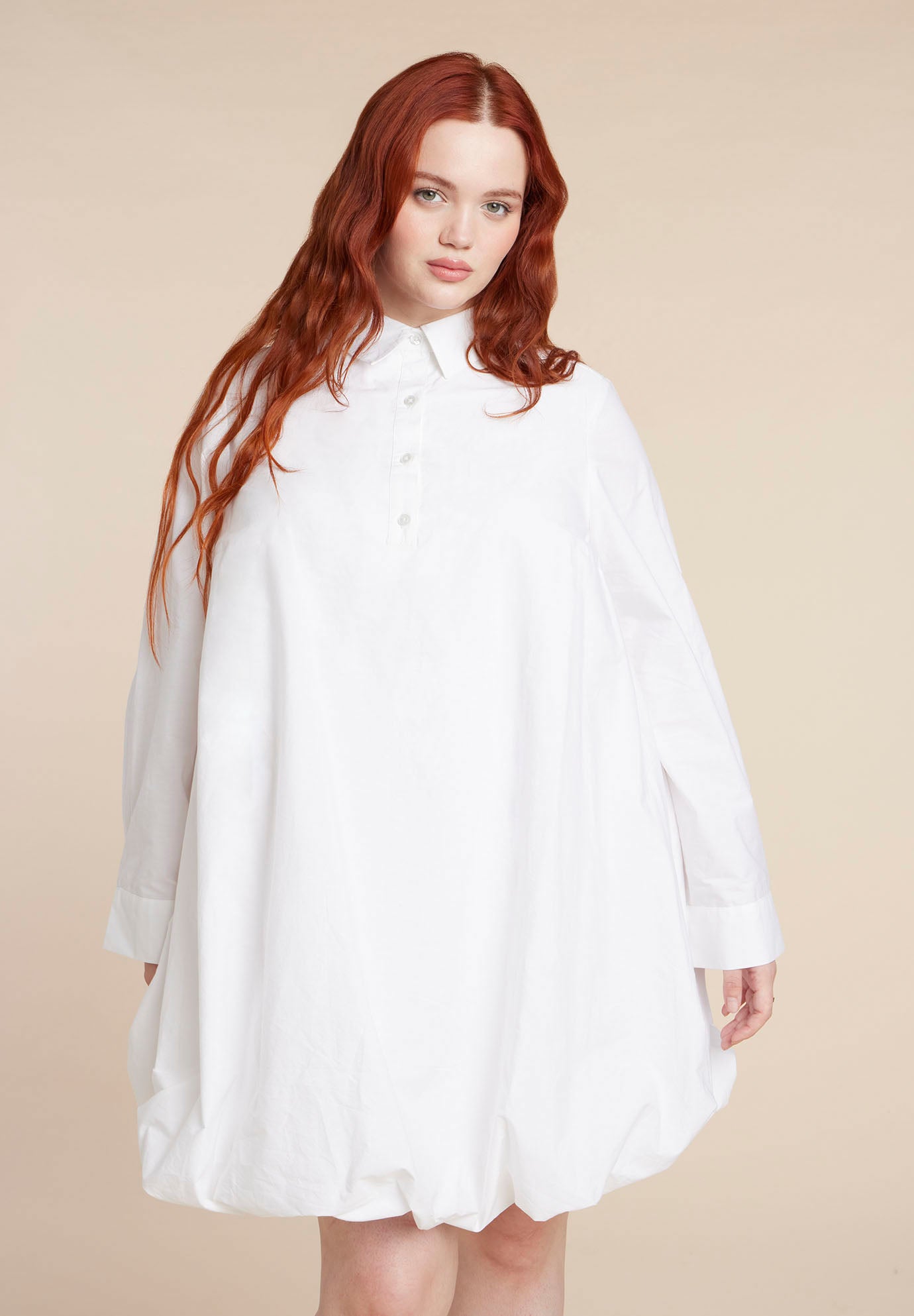 Bubble Hem Mini Shirt Dress image number 1