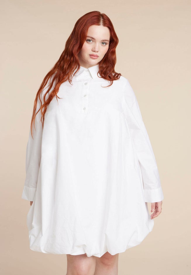 Bubble Hem Mini Shirt Dress image number 1