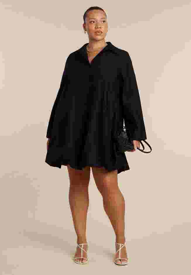 Bubble Hem Mini Shirt Dress image number 1