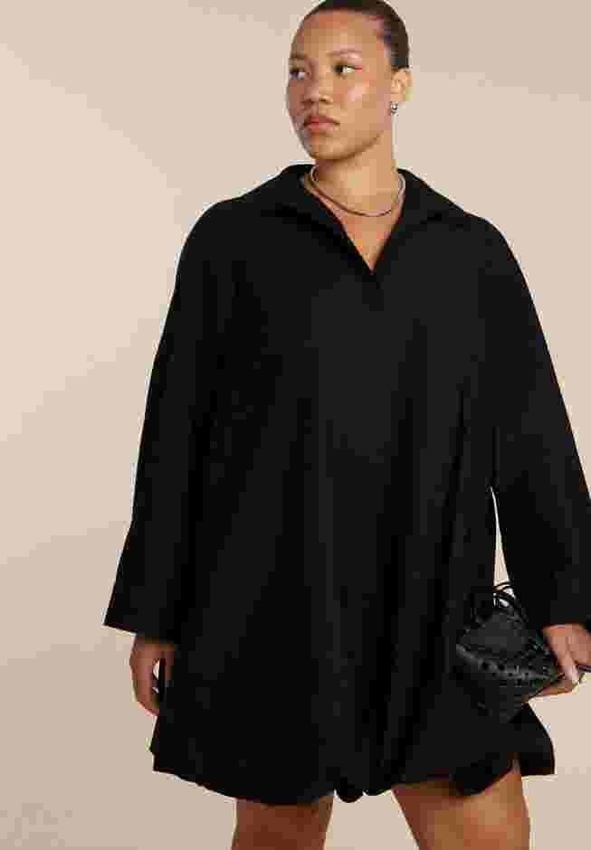 Bubble Hem Mini Shirt Dress image number 3