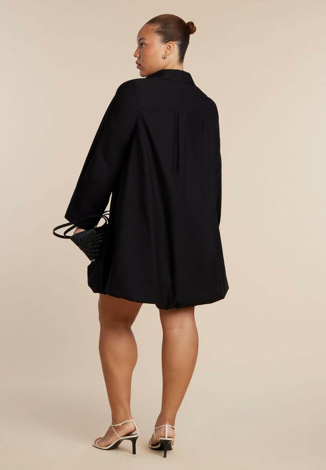 Bubble Hem Mini Shirt Dress image number 4