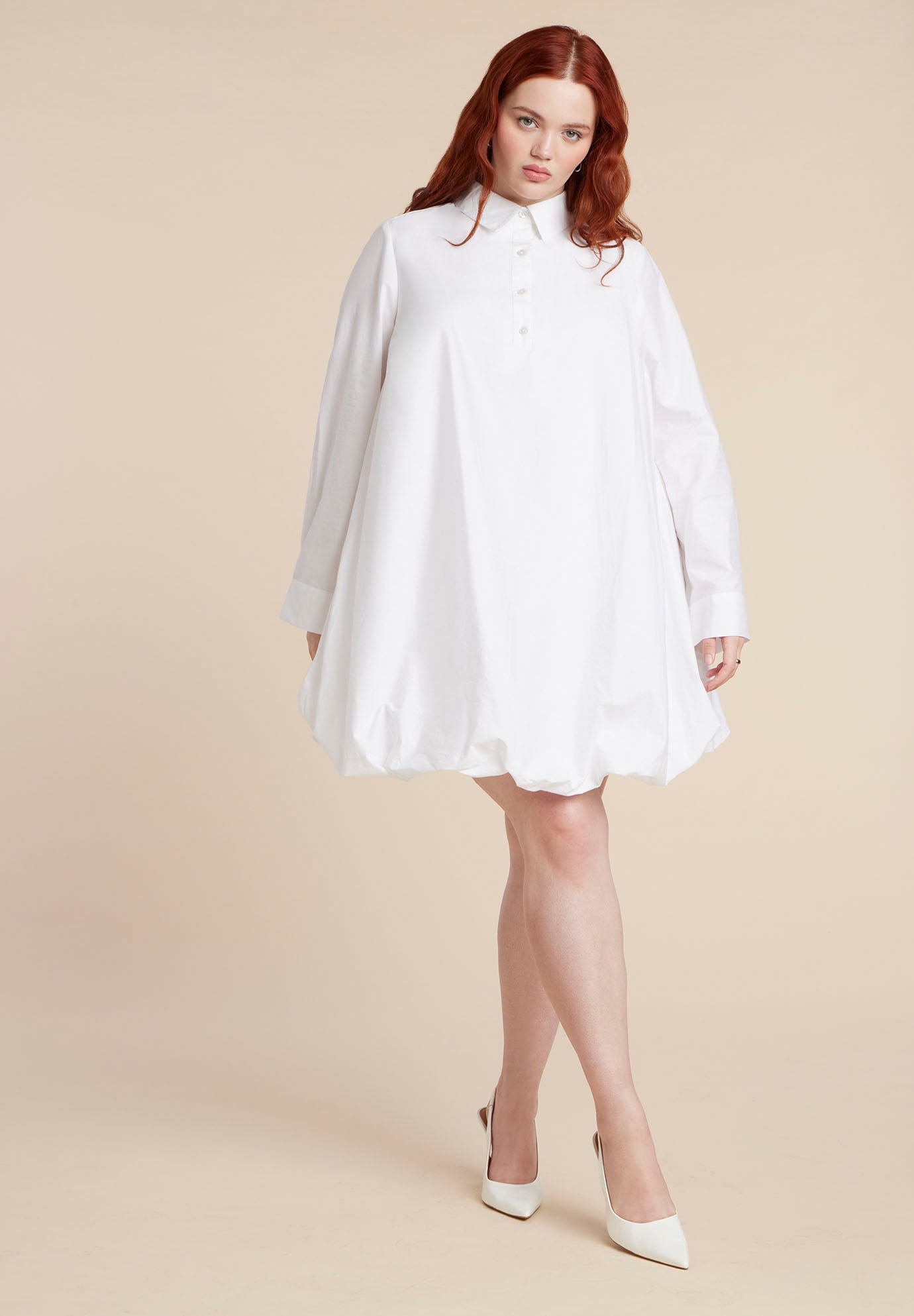 Bubble Hem Mini Shirt Dress image number 0