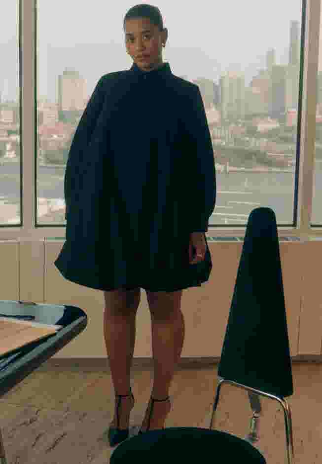 Bubble Hem Mini Shirt Dress image number 0