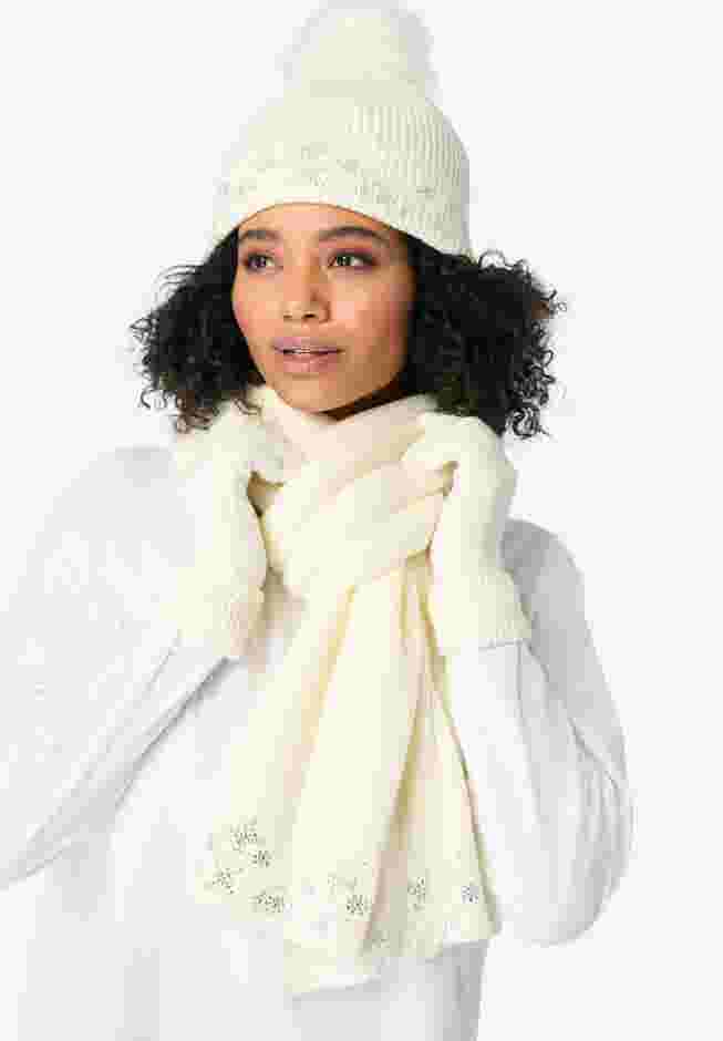 3 Piece Embellished Hat, Scarf And Gloves Set image number 5