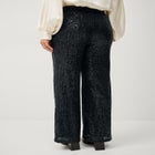 Relaxed Sequin Pants with Elastic Waist image number null