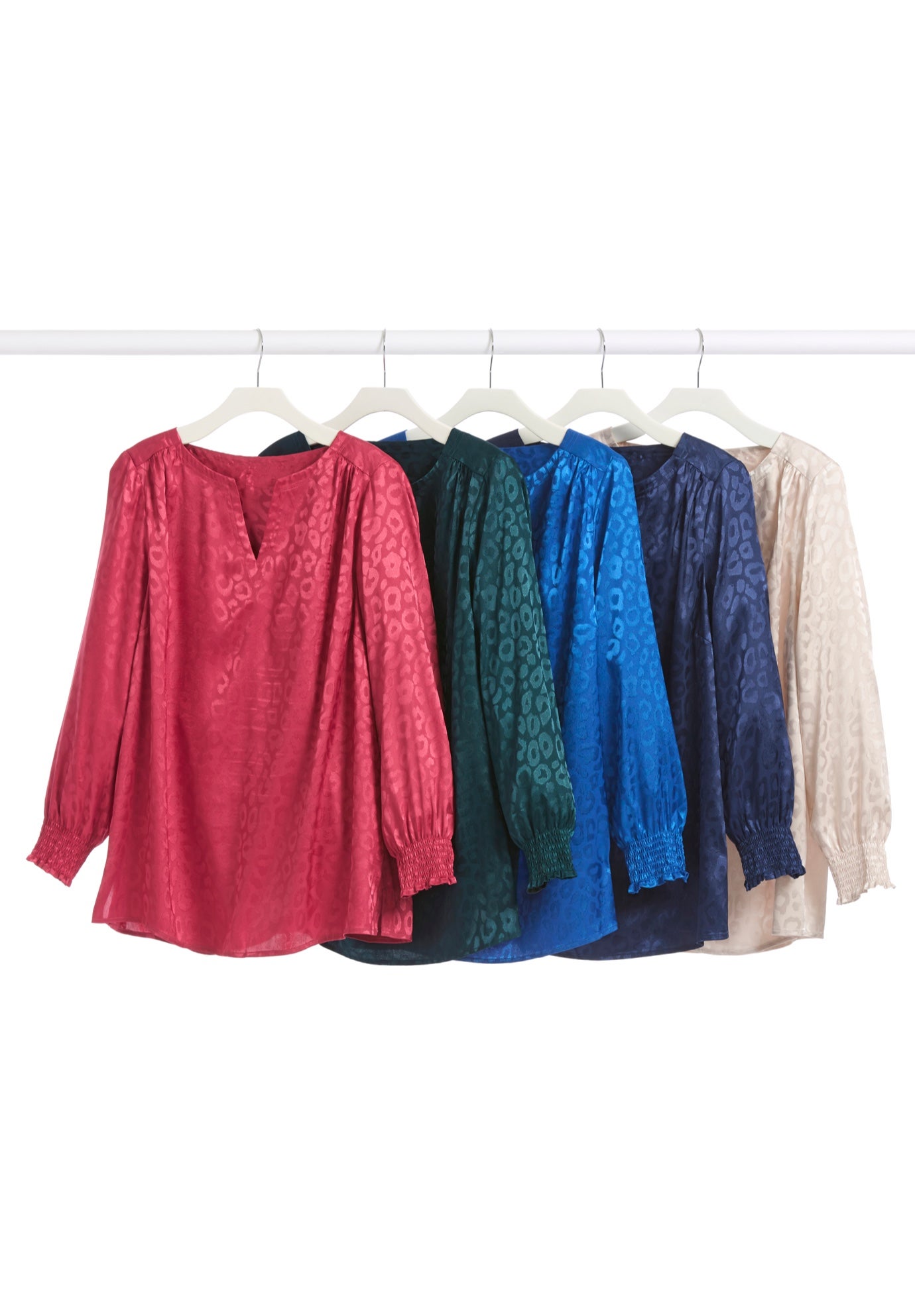 Satin Jacquard Peasant Blouse image number 4