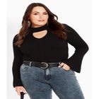 Zoe Ribbed Knit Sweater image number null