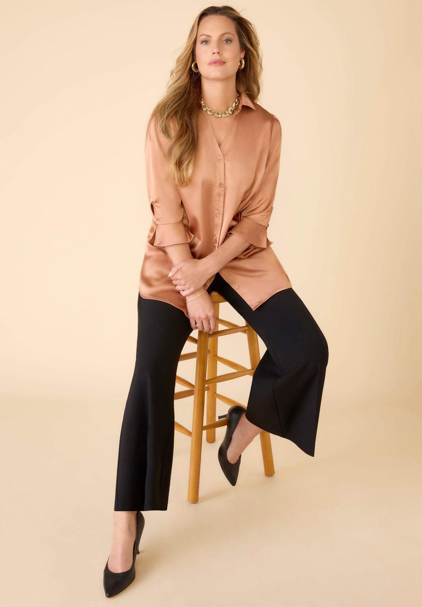 Satin Buttonfront Shirt image number 5