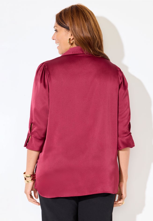 Satin Buttonfront Shirt image number 1