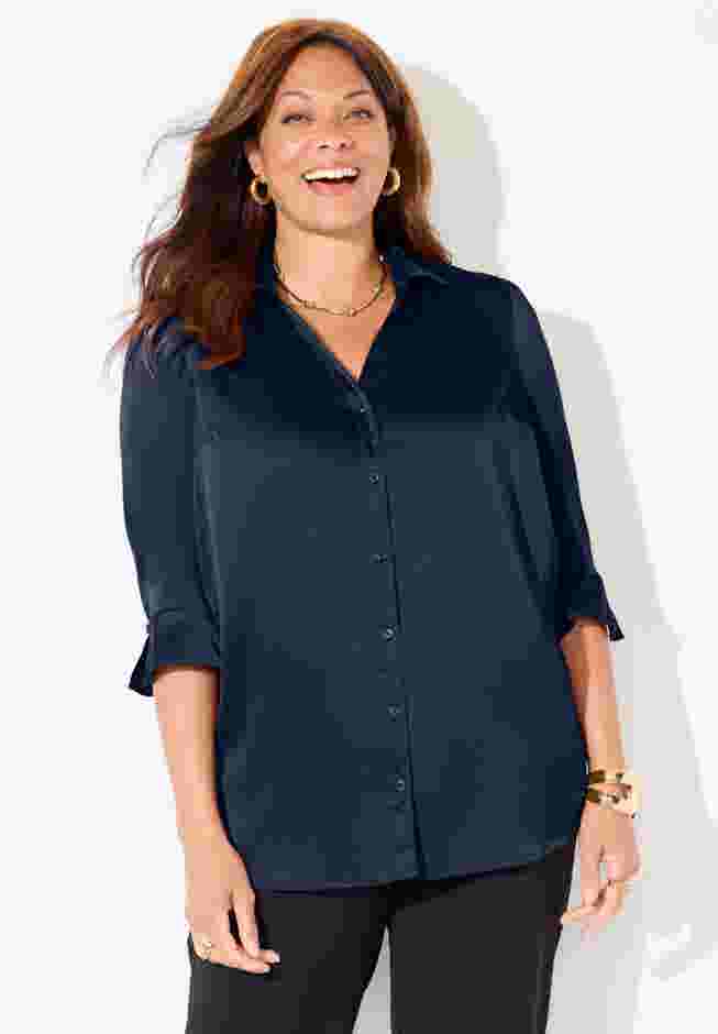 Satin Buttonfront Shirt image number 0