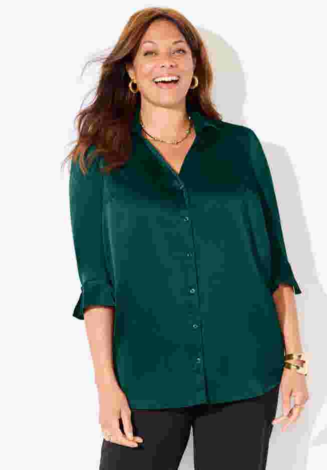 Satin Buttonfront Shirt image number 0