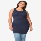 Stretch Knit Scoop Neck Sleeveless Long Tank image number null