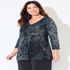 Flocked Tie-Dye V-Neck Tunic image number 0
